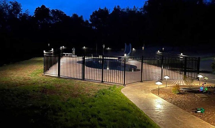 Night Pool Fence