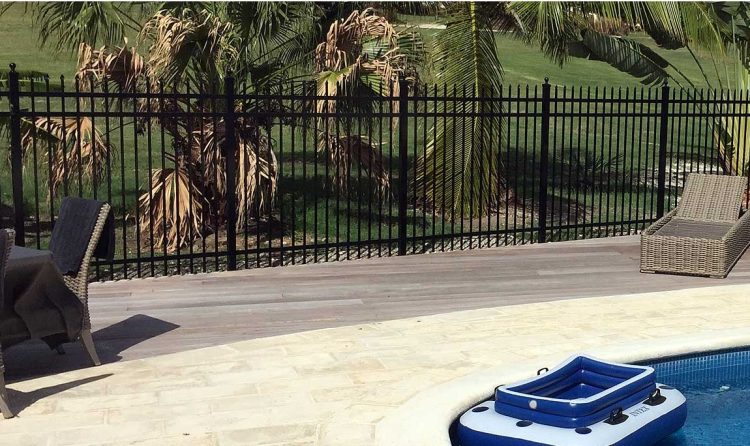 black aluminum fence gate