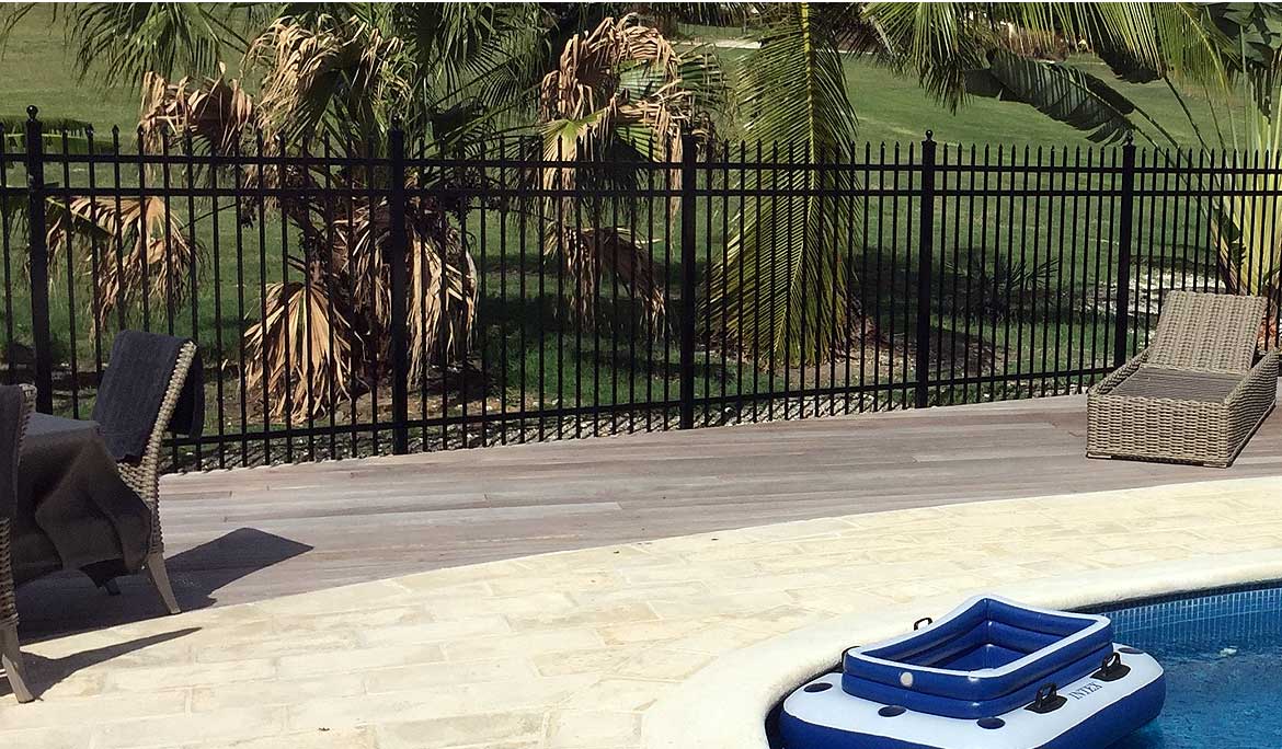 black aluminum fence gate